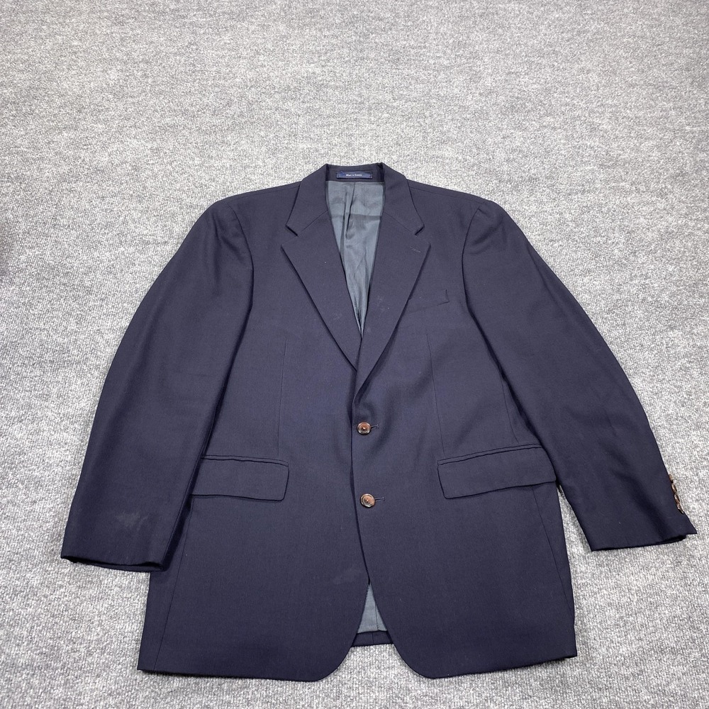 Ralph‎ Lauren Blazer Mens 42 Blue Wool Classic 2-Piece Single-Breasted Lined